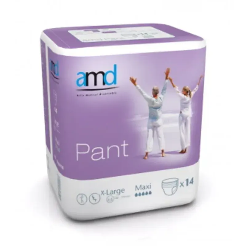 A pack of 14 AMD Maxi high absorbency pull-up pants, X-Large