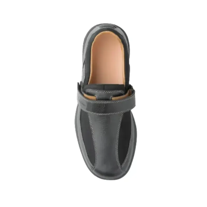 The Dr. Comfort Douglas in black from above, showing the depth of the toe box