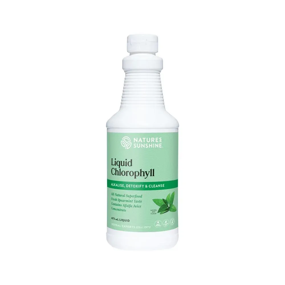 A bottle of Nature's Sunshine Liquid Chlorophyll
