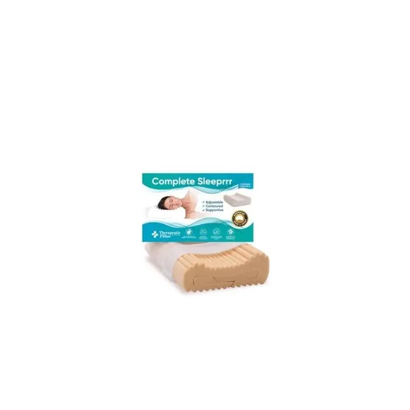 The medium-density memory foam pillow, the option listed as pink, in its box