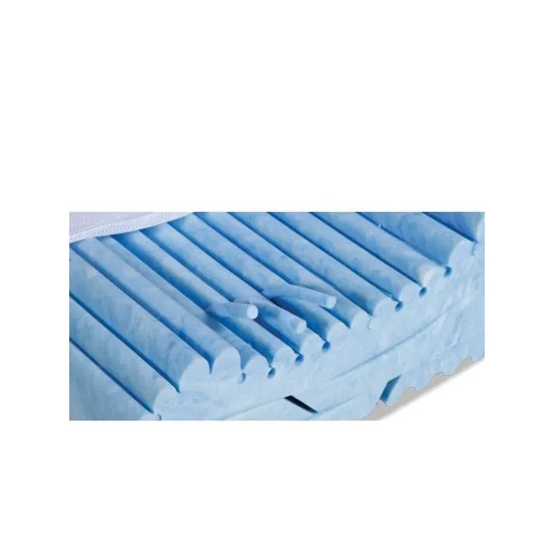 Close-up of the pillow surface, showing the ribbed gel-infused foam
