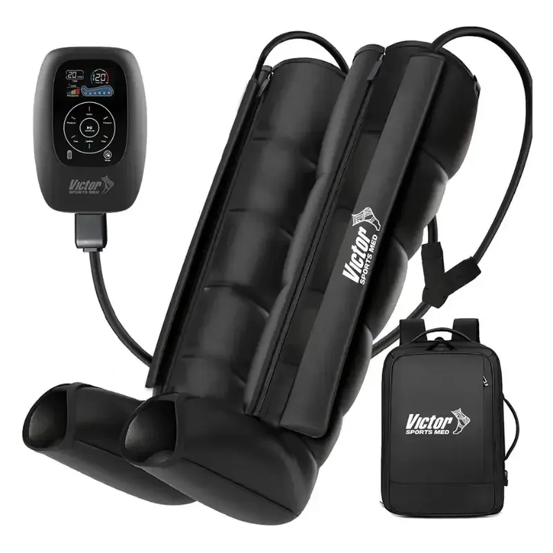 The two Victor compression boots with the control unit and the carry bag