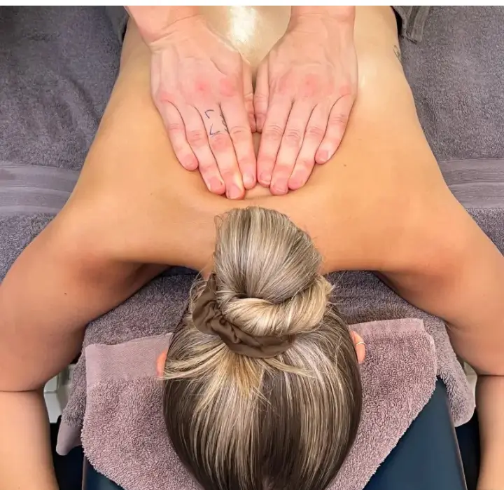 Relaxing back massage therapy session for stress relief