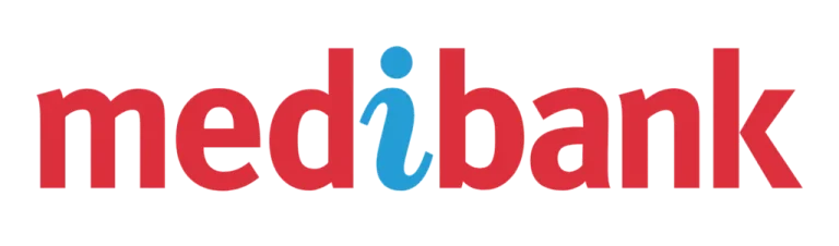 Medibank logo in red text with a blue stylised "i"