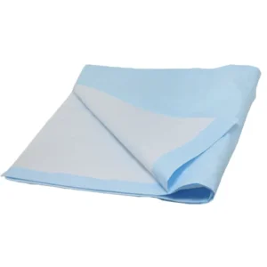 Folded bluey incontinence underpad with waterproof backing