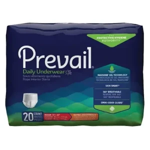 Prevail Daily Underwear Medium pack of 20 extra absorbency protective underwear